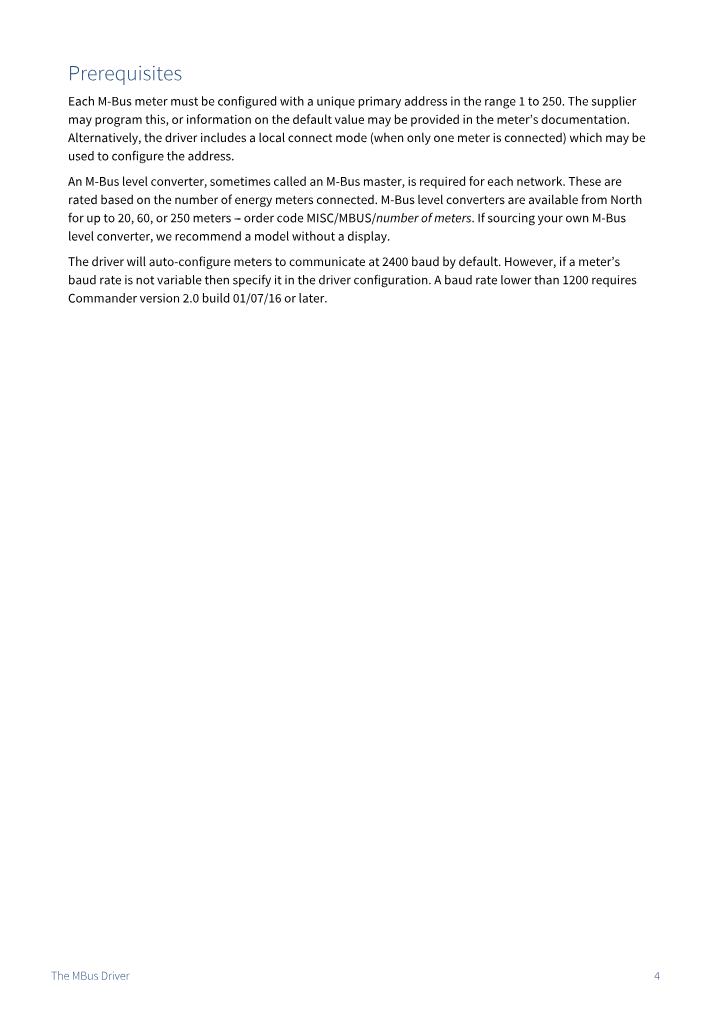 Preview thumbnail of page 4 of the MBus Driver Manual PDF document.